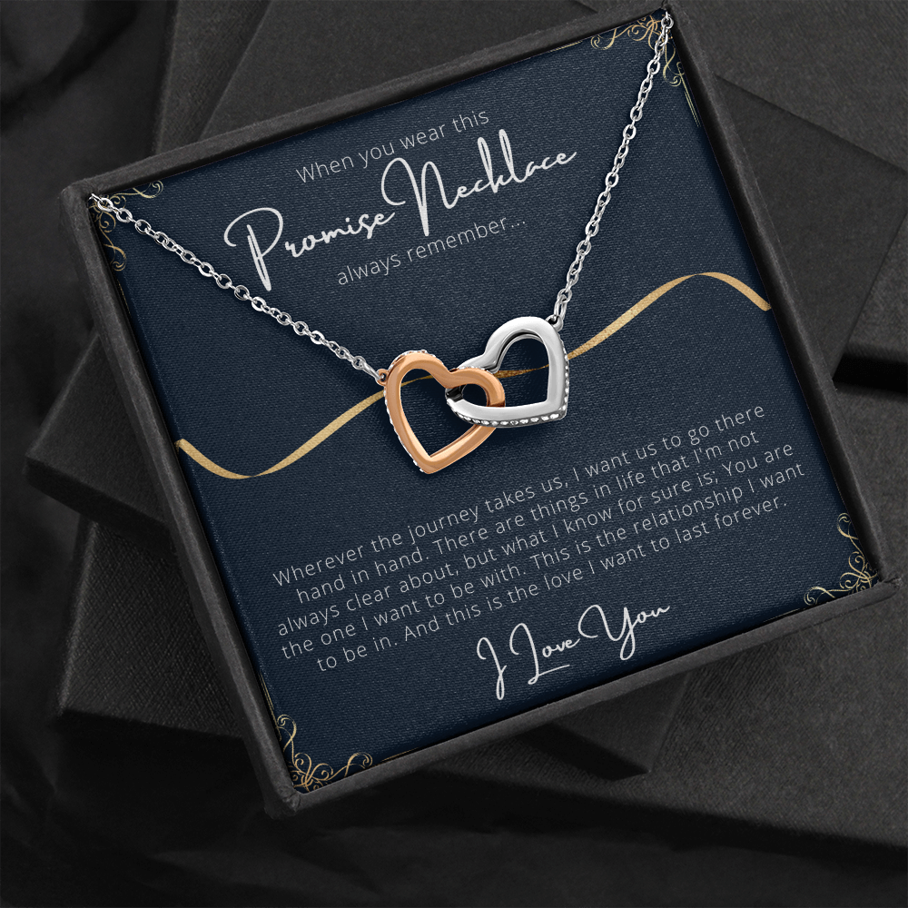 Promise Interlocking Heart Necklace Message Card