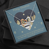Merry Christmas Interlocking Heart Necklace Message Card