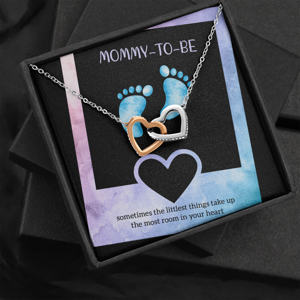 Mommy-To-Be Interlocking Heart Necklace Message Card