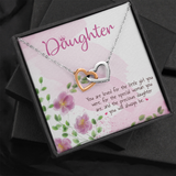 Daughter Interlocking Heart Necklace Message Card