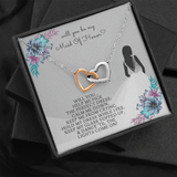 Maid of Honor Interlocking Heart Necklace Message Card