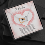 To My Love Interlocking Heart Necklace Message Card