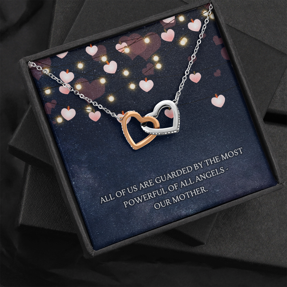 Our Mother Interlocking Heart Necklace Message Card
