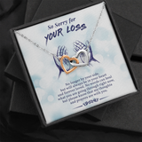 So Sorry For Your Loss Interlocking Heart Necklace Message Card