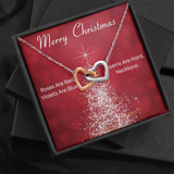 Merry Christmas Interlocking Heart Necklace Message Card