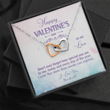 To My Love Interlocking Heart Necklace Message Card