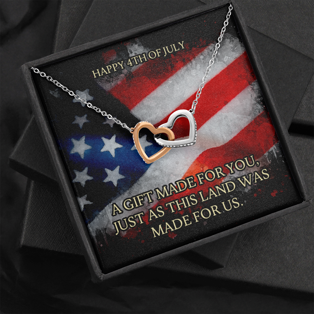 A Gift Made For You Interlocking Heart Necklace Message Card