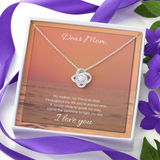 Dear Mom Love Knot Necklace Message Card