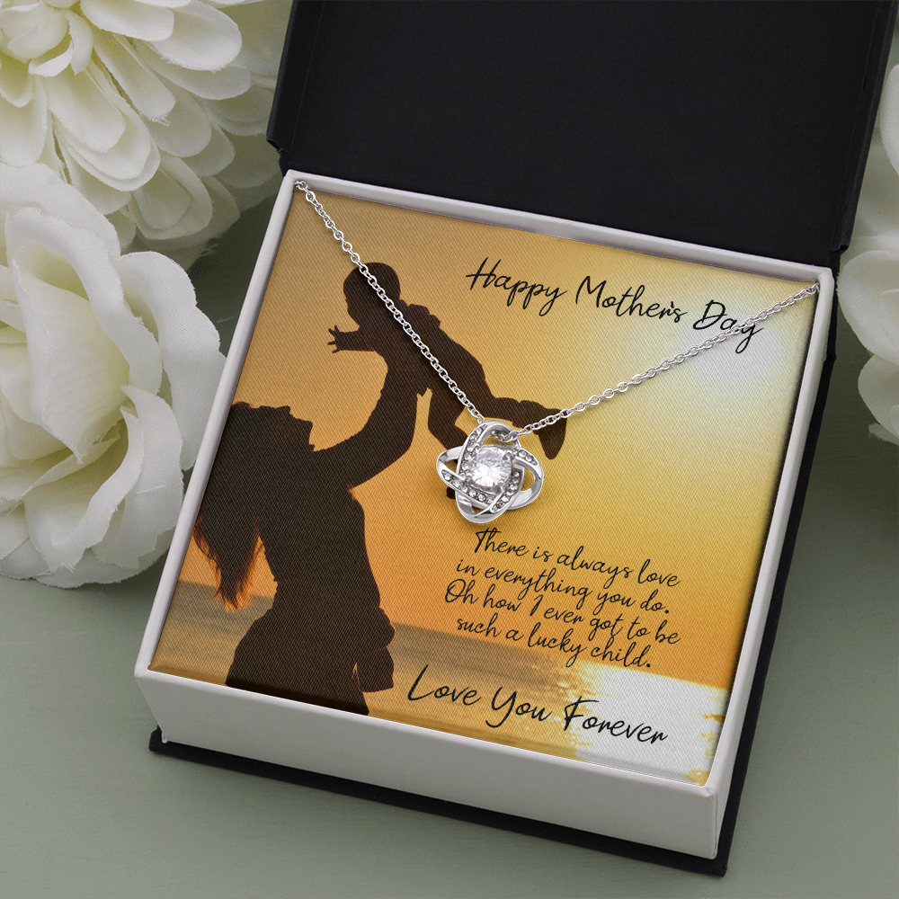 Happy Mother's Day Love Knot Necklace Message Card