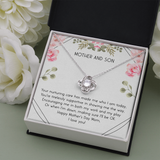 Mother and Son Love Knot Necklace Message Card