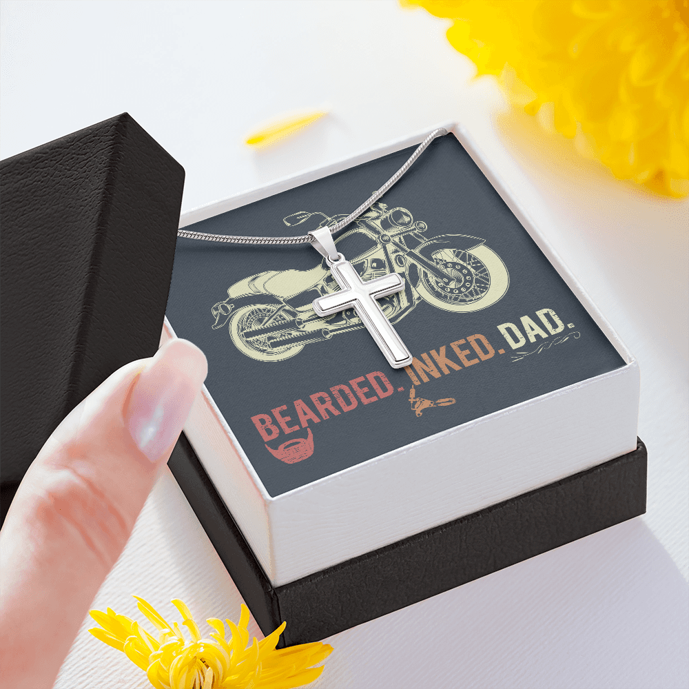 Awesome Dad Cross Necklace Message Card