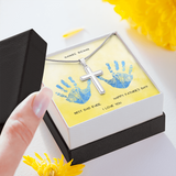 Best Dad Cross Necklace Message Card