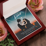 To My Love Interlocking Heart Necklace Message Card