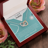 To A Special Nurse Interlocking Heart Necklace Message Card