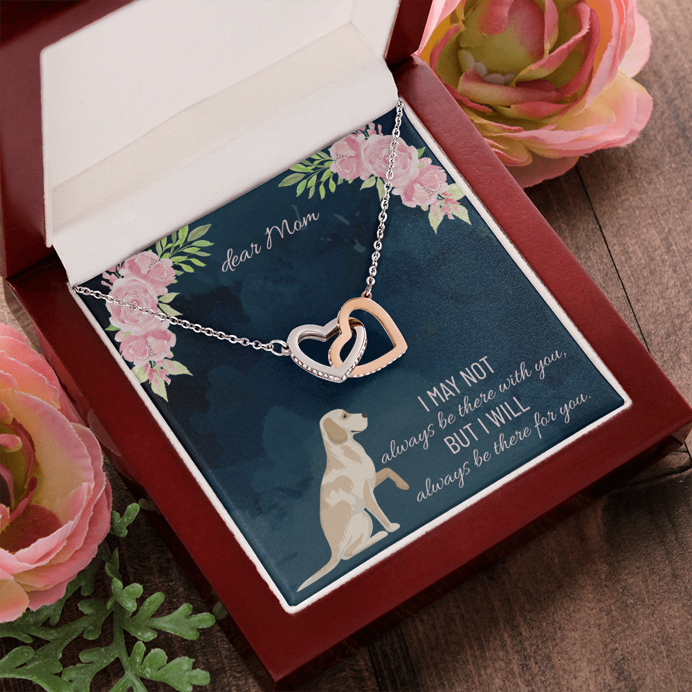 Dear Mom Interlocking Heart Necklace Message Card