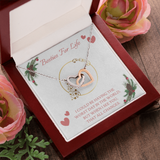 Besties Interlocking Heart Necklace Message Card