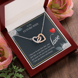To My Future Wife Interlocking Heart Necklace Message Card