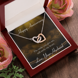 Happy Anniversary Interlocking Heart Necklace Message Card