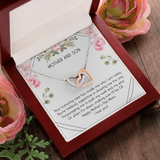 Mother and Son Interlocking Heart Necklace Message Card