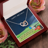 Happy Birthday Interlocking Heart Necklace Message Card