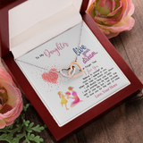 To My Amazing Daughter Interlocking Heart Necklace Message Card