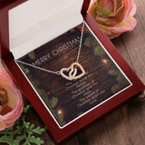 May The Spirit Of Christmas Interlocking Heart Necklace Message Card