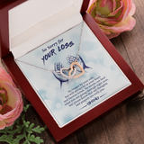 So Sorry For Your Loss Interlocking Heart Necklace Message Card