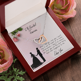 To My Beautiful Fiancé Interlocking Heart Necklace Message Card