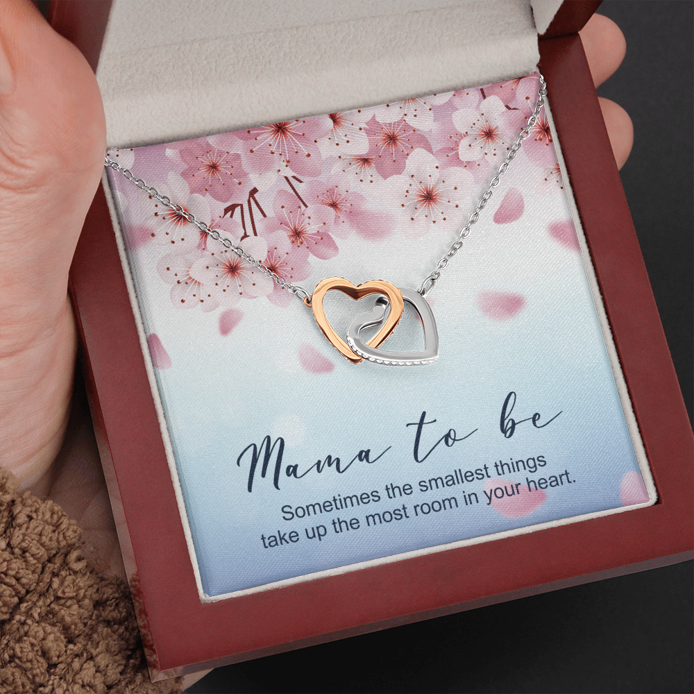 Mama To Be Interlocking Heart Necklace Message Card