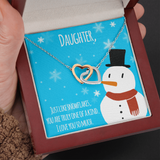 Daughter Interlocking Heart Necklace Message Card