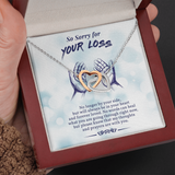 So Sorry For Your Loss Interlocking Heart Necklace Message Card