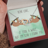 Dear Love Interlocking Heart Necklace Message Card
