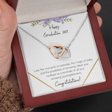Happy Graduation Interlocking Heart Necklace Message Card
