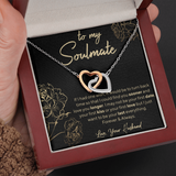 To My Soulmate Interlocking Heart Necklace Message Card