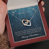 To An Amazing Nurse Interlocking Heart Necklace Message Card