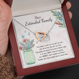 Dear Extended Family Interlocking Heart Necklace Message Card