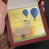 Wanderlust Interlocking Heart Necklace Message Card