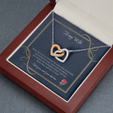 To My Wife Interlocking Heart Necklace Message Card