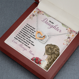 To My Daughter Interlocking Heart Necklace Message Card
