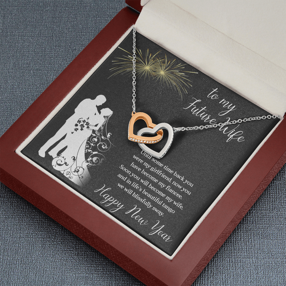 To My Future Wife Interlocking Heart Necklace Message Card