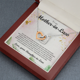 To My Mother-In-Law Interlocking Heart Necklace Message Card
