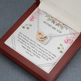 Mother and Son Interlocking Heart Necklace Message Card