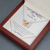 Happy Graduation Interlocking Heart Necklace Message Card