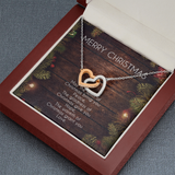 May The Spirit Of Christmas Interlocking Heart Necklace Message Card