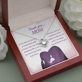 Thank You Mom Love Knot Necklace Message Card