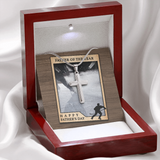 Wonderful Dad Of The Year Cross Necklace Message Card