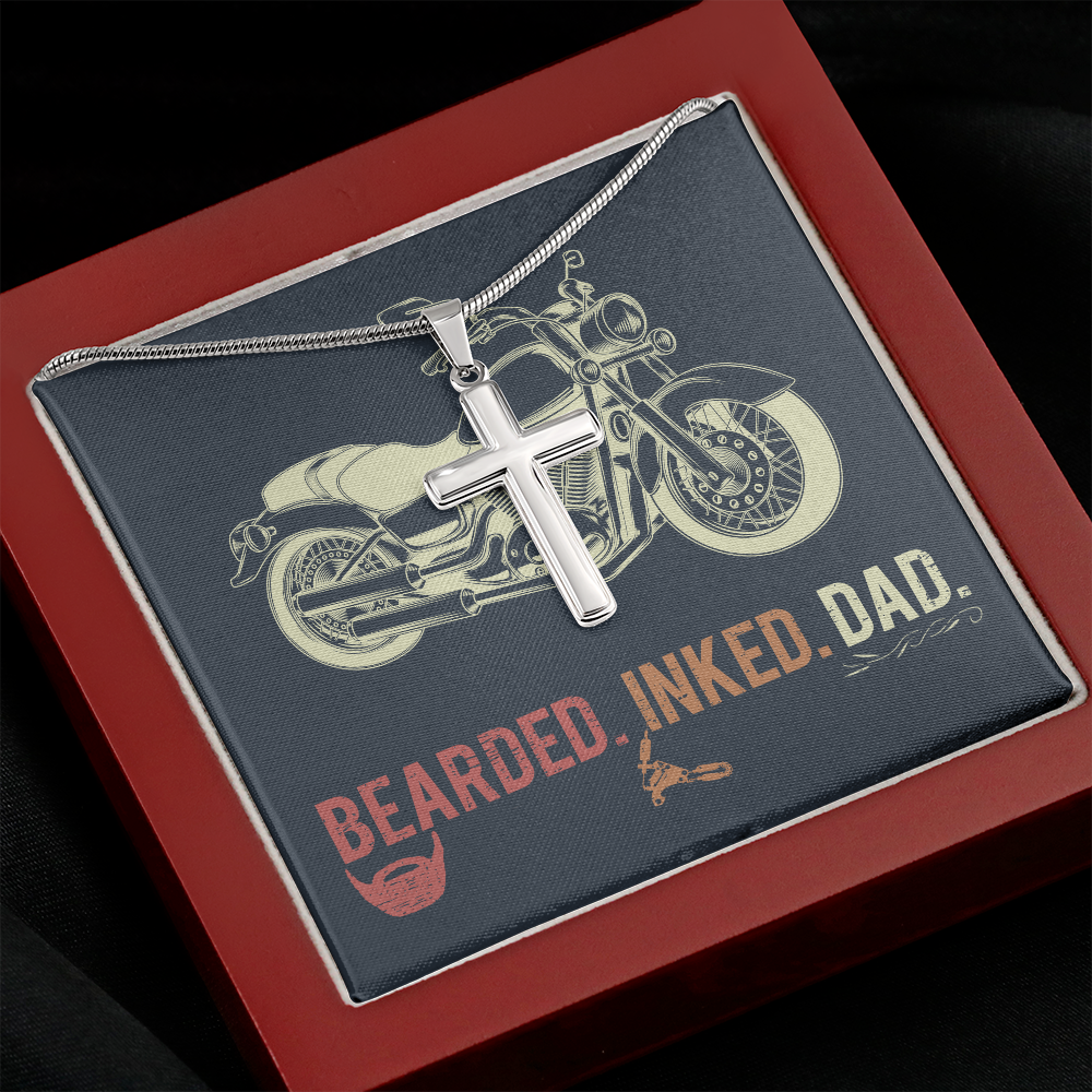 Awesome Dad Cross Necklace Message Card