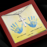Best Dad Cross Necklace Message Card